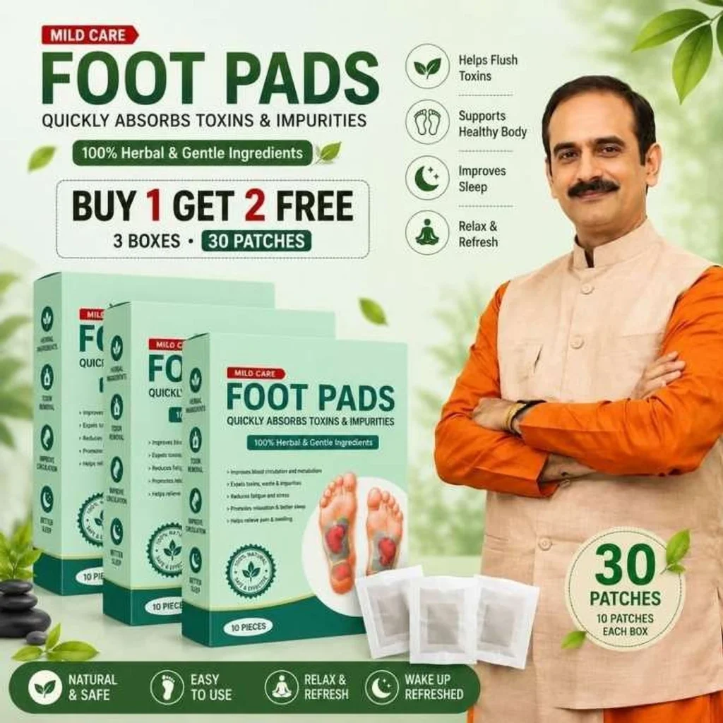 KIRJA Ginger Foot Detox Pad For Weight Loss 30 Patches Pack For Herbal Detox Plaster & Patch (3 x 10 Patches)